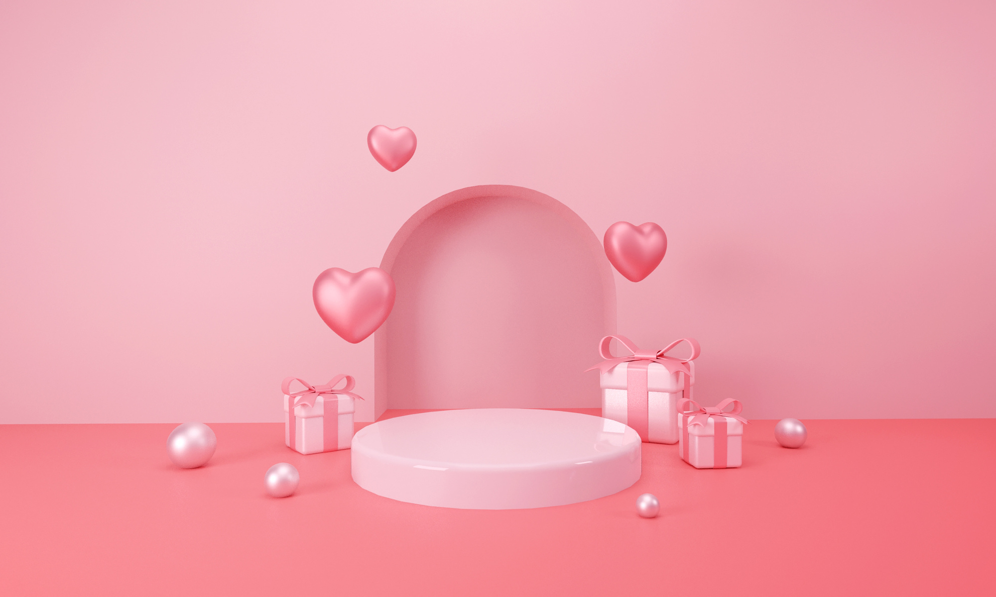 3d romantic valentine template decoration